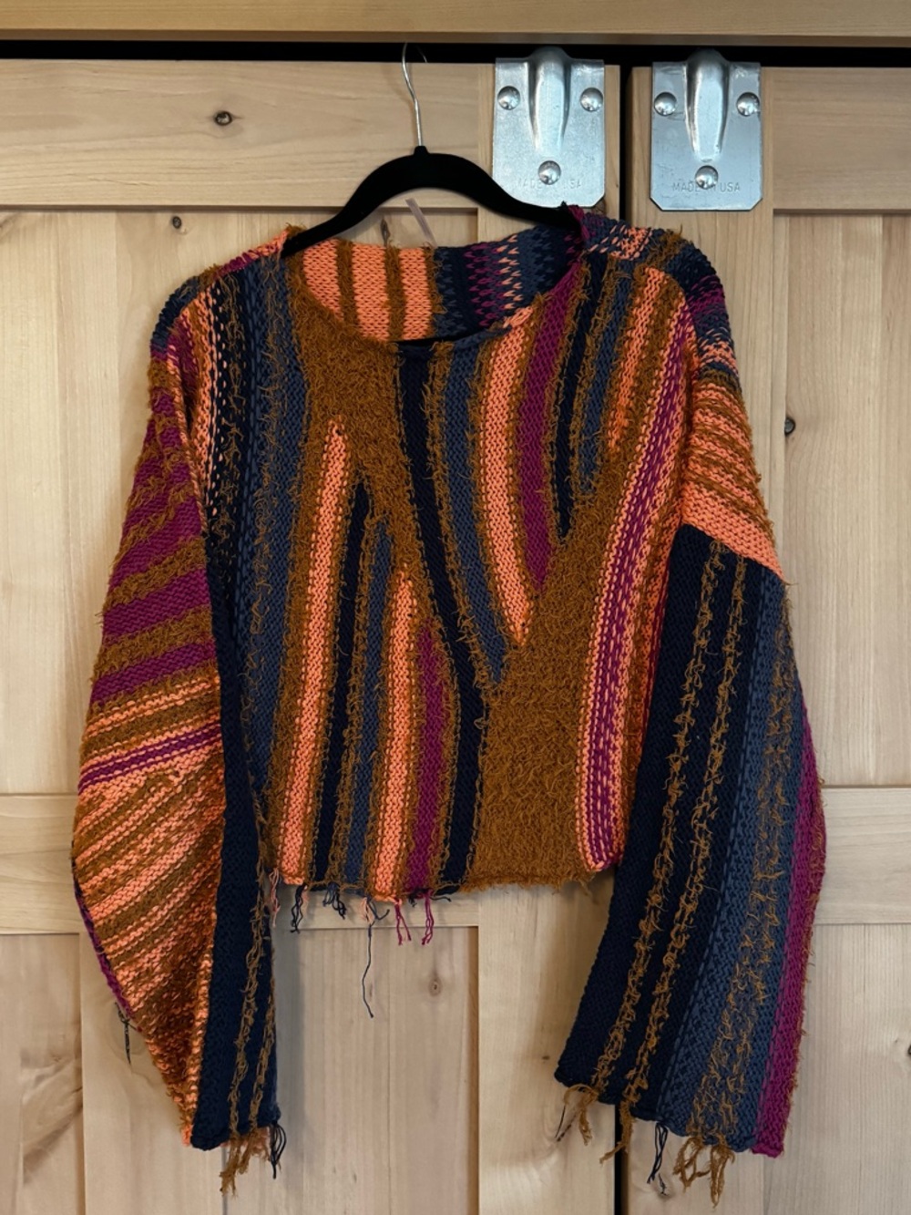 FREE PEOPLE Tropical Nights Combo BAJA Stripe Pullover Sweater Top Size Medium